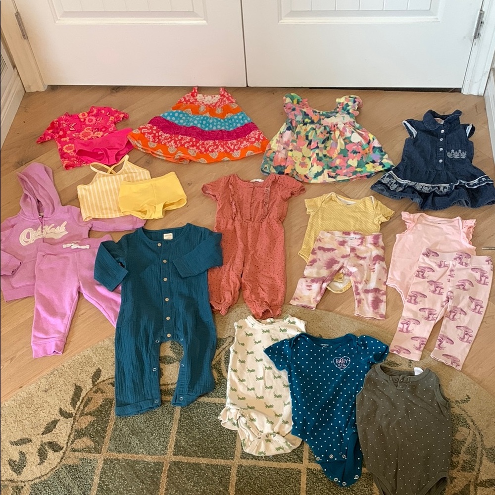 Girl Summer Outfits - 13 sets / pieces - 12 month